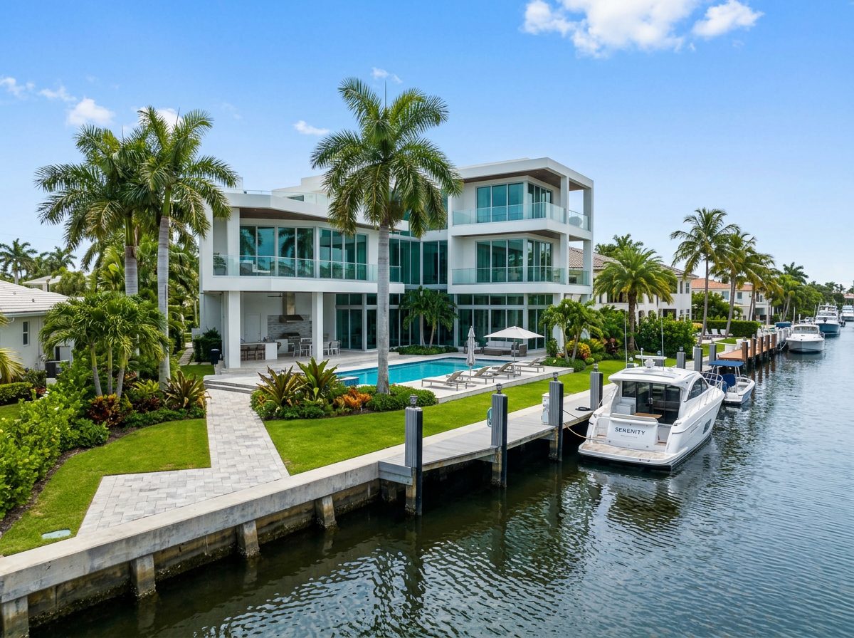 Waterfront home on Las Olas Isles with boat dock